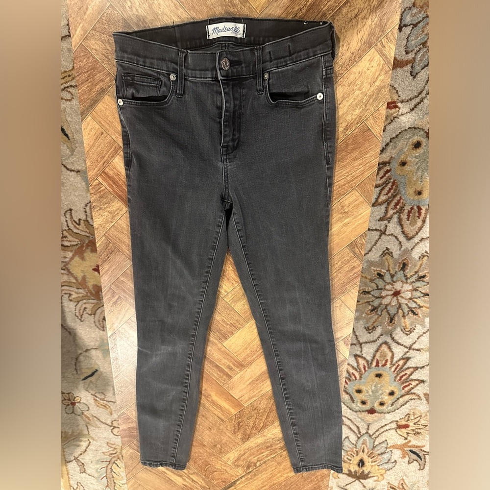 Madewell Jeans High Riser Skinny 26 petite faded black jeans